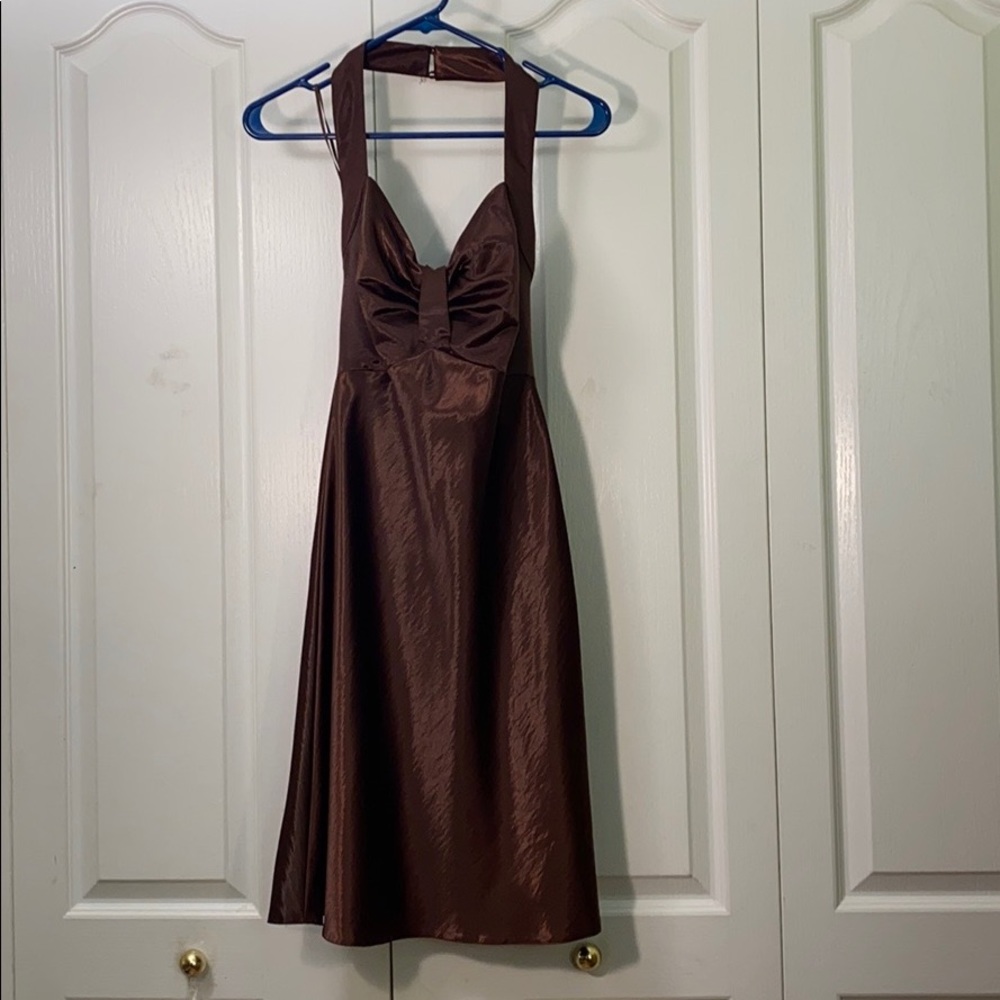 Brown satin dress